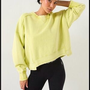 Aerie Sweatshirt Size L Tennis Ball Green Relaxed Lounge Casual Gym